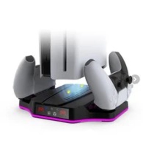 پایه فن ps5 اسلیم + شارژ دسته و نور rgb  مدل 3583