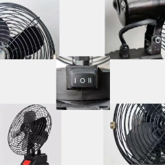 پنکه شارژی 24 ولت توری فلز گردان مدل FAN LITHIUM 3PIN