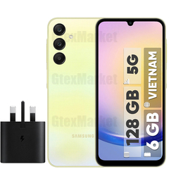 گوشی موبایل سامسونگ مدل Galaxy A25 دو سیم کارت ظرفیت 128 گیگابایت و رم 6 گیگابایت به همراه شارژر سامسونگ - ویتنام سفید