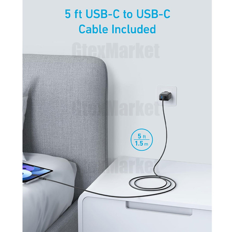 شارژر دیواری 20 وات انکر مدل B2348 به همراه کابل USB-C به طول 1.5 متر