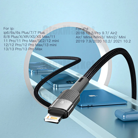 کابل تبدیل USB به لایتنینگ اساگر مدل XC01 طول 1 متر