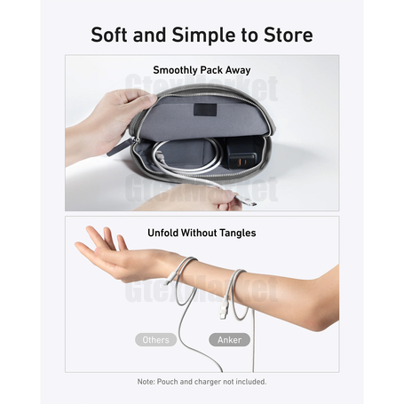 کابل تبدیل USB-C به USB-C انکر مدل A82E2 طول 0.9 متر با توان 240 وات